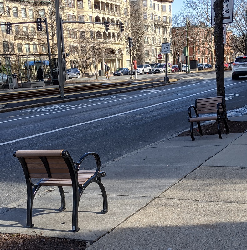 Dueling Brookline benches