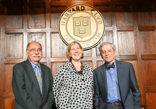 All three past and present leaders of the Institute pose together for a photo.