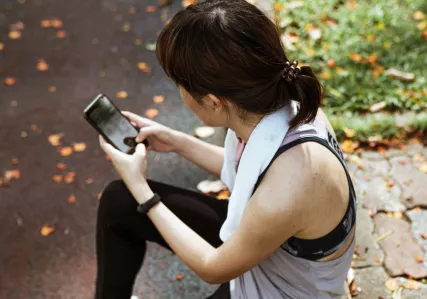 Using mobile phone in nature